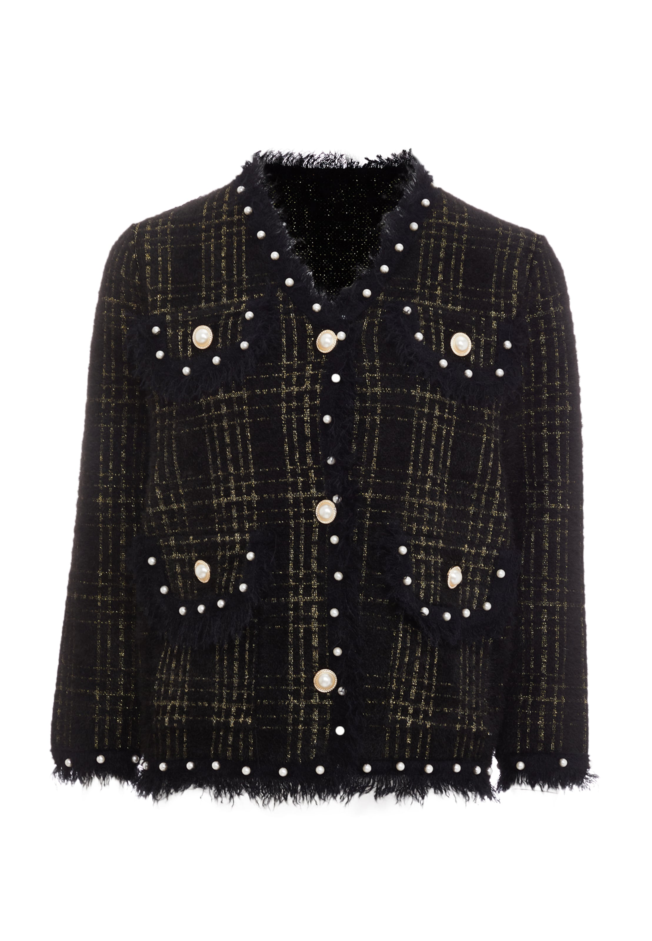 CARNEA Knit cardigan in Black: front