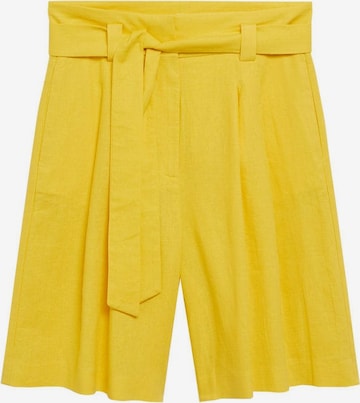 MANGO Wide leg Broek 'Laci' in Geel: voorkant