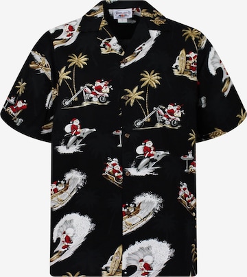 Coupe regular Chemise 'Christmas Turtles' Pacific Legend en noir : devant