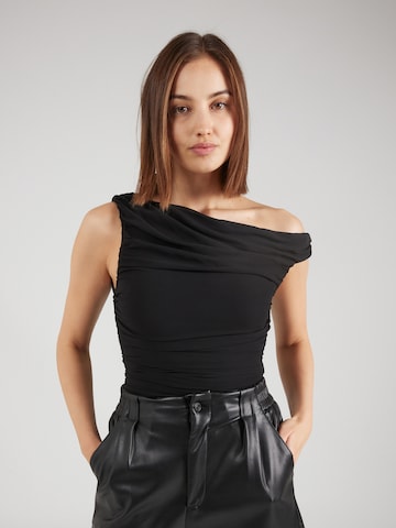 Misspap - Body de blusa en negro: frente