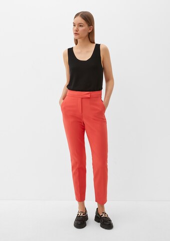 Coupe slim Pantalon à plis s.Oliver BLACK LABEL en rouge