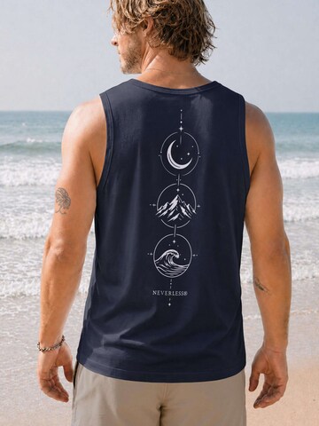 Neverless Shirt 'Berg Mond Welle' in Blue