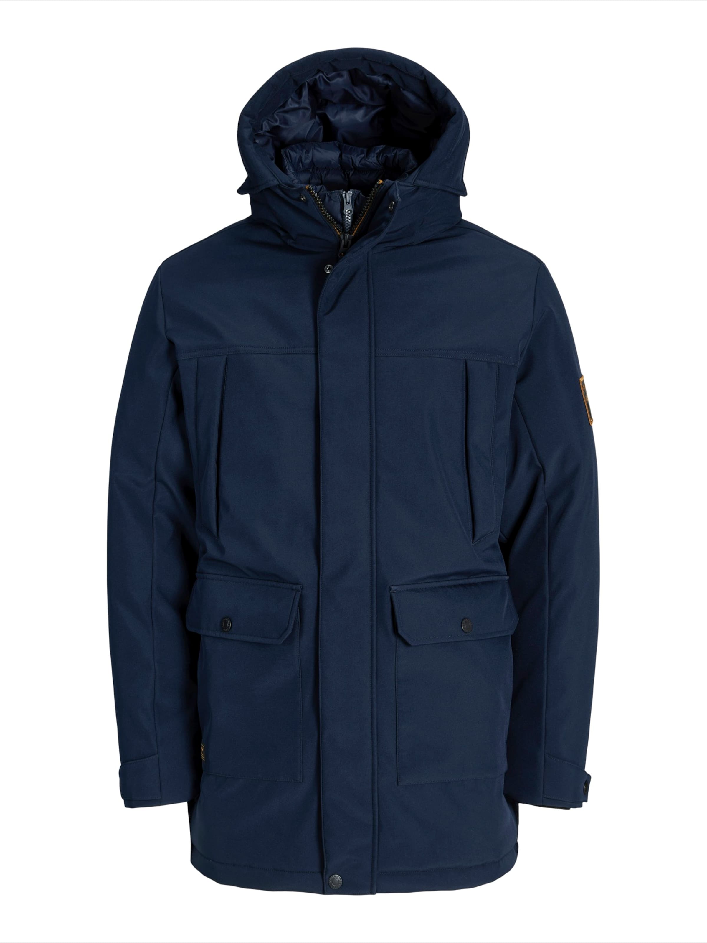 JACK & JONES Winter parka 'FINN' in Blue: front