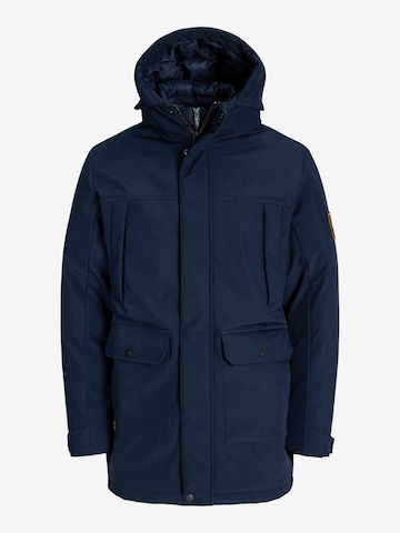 JACK & JONES Välikausiparka 'FINN' värissä sininen: etupuoli