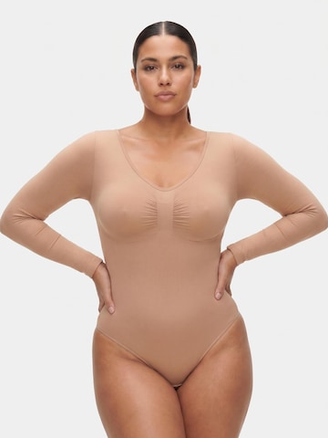 ESTRELL - Body moldeador 'Sculpting Shapewear Thong Body – Longsleeve' en beige: frente