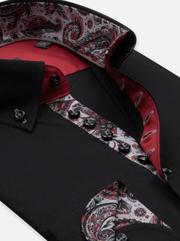 Slim fit Camicia 'Donatello Iconic Poplin Stretch Man Shirt Red' di 7Camicie in nero