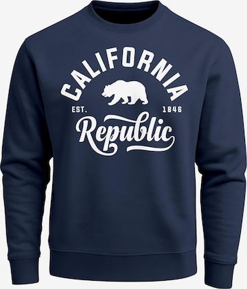 Neverless Sweatshirt 'California' in Blue: front