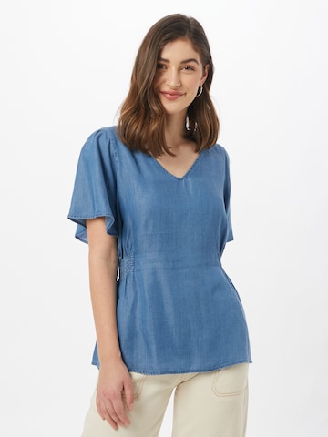 ICHI Bluse i blå: forside