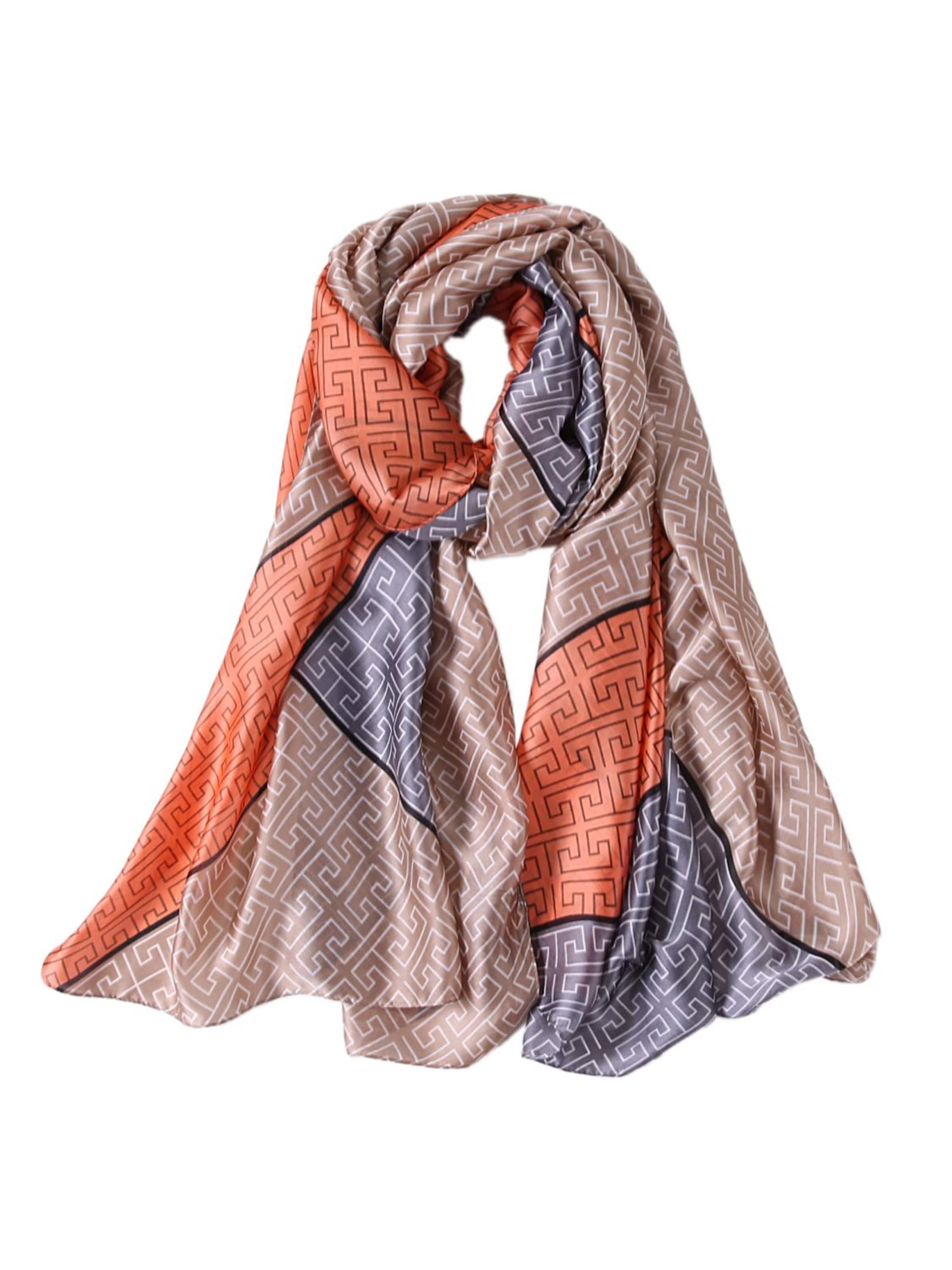 alberto cabale - Chal 'Étole de Soie Orange Bestprint Double F' en naranja: frente