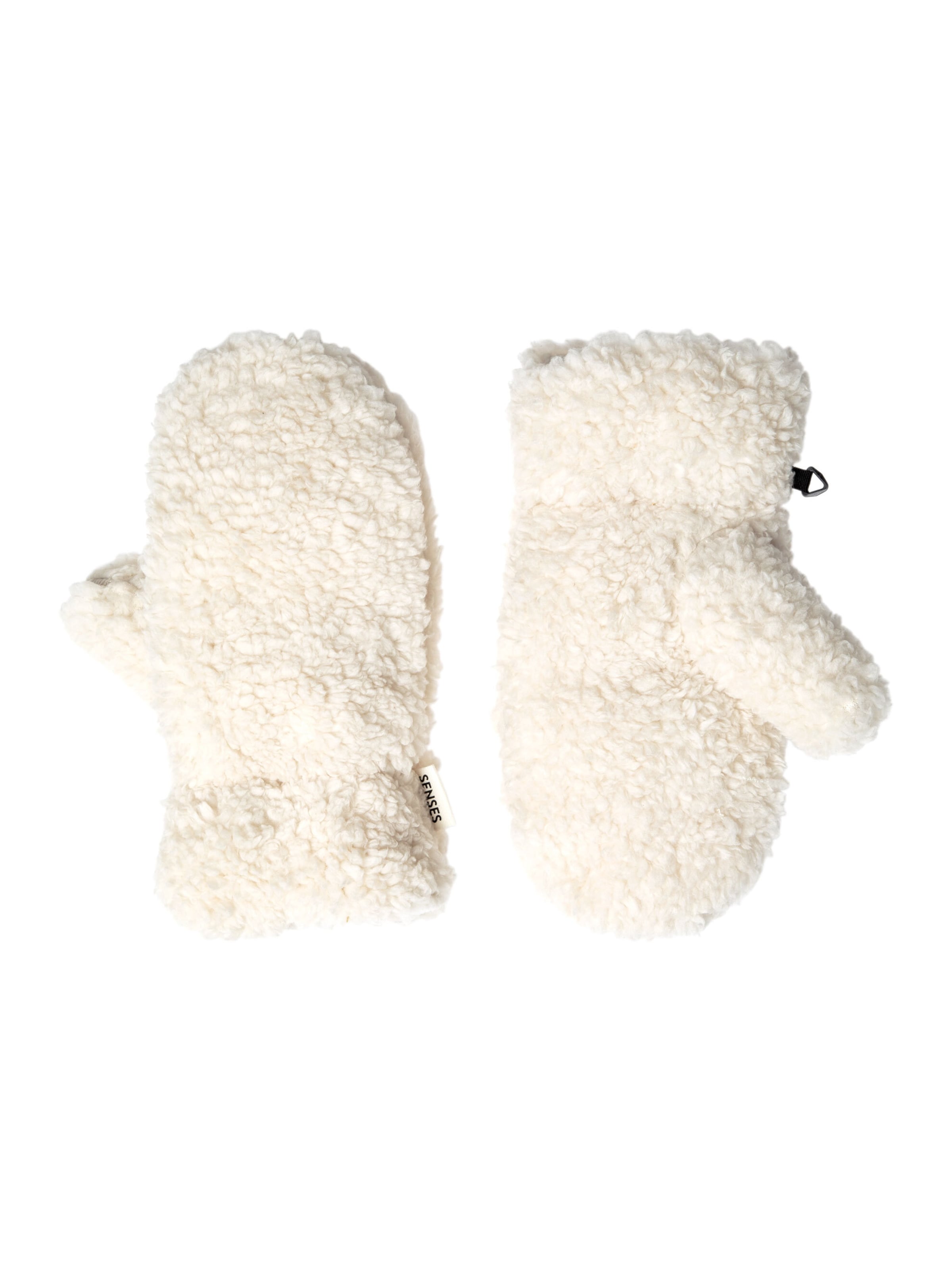 SENSES.THE LABEL Fäustlinge AL:VARO im Sherpa-Look in Beige: Vorderseite