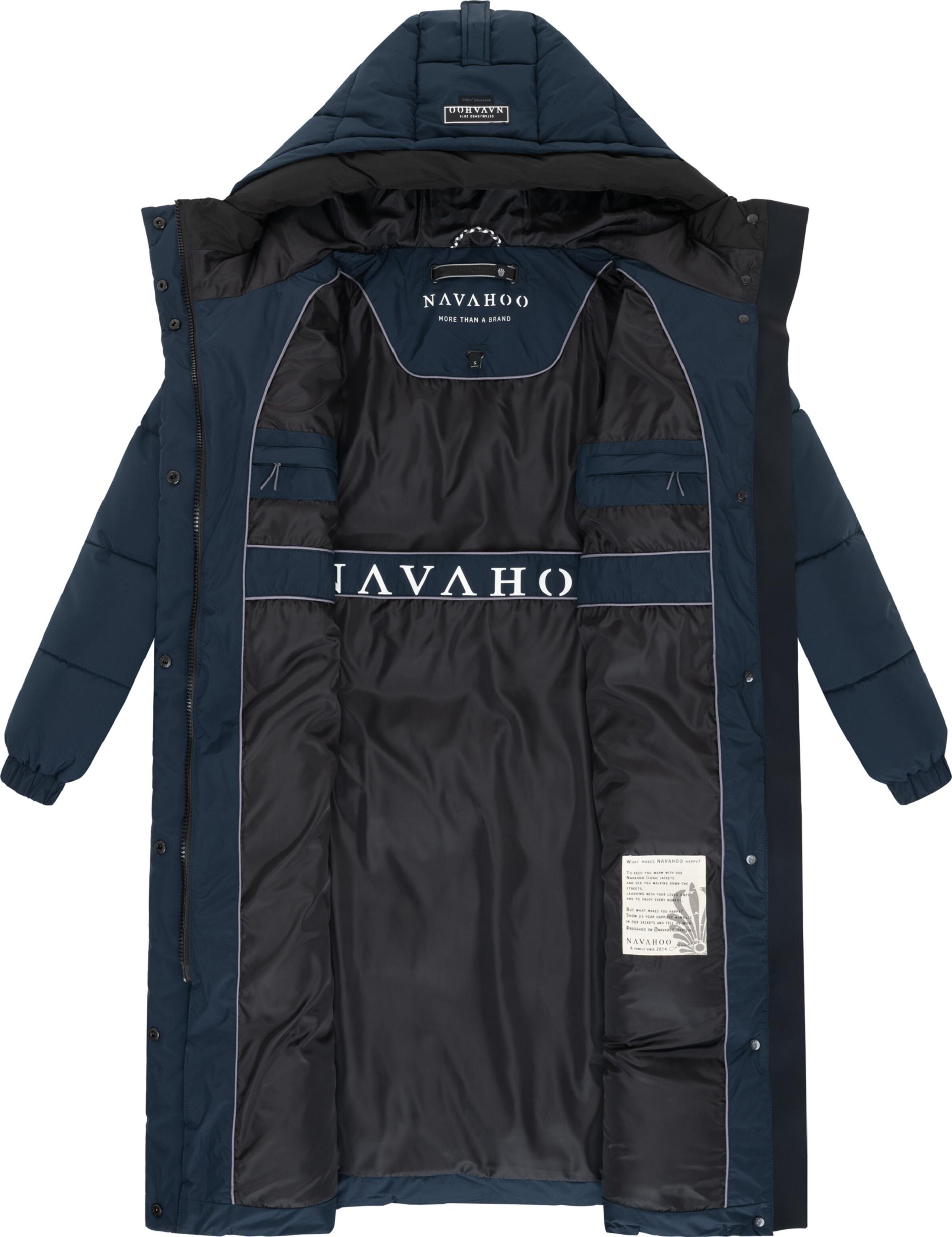 NAVAHOO Winter coat 'Taublüte XIV' in Blue