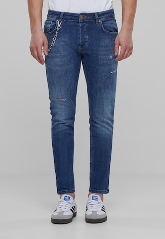 2Y Premium Skinny Jeans in Blue: front