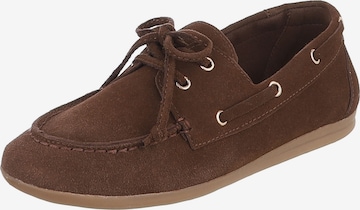 Ital-Design Moccasins in Brown: front