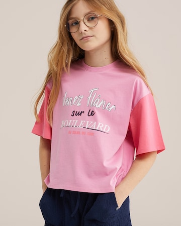 WE Fashion Тениска в розово: отпред