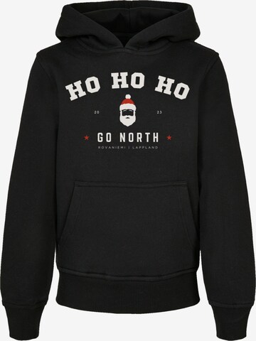 F4NT4STIC Sweatshirt 'Ho Ho Ho Santa Claus Weihnachten' in Zwart: voorkant