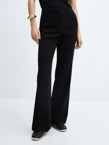 MANGO Flared Pleated Pants 'Tortuga' in Black