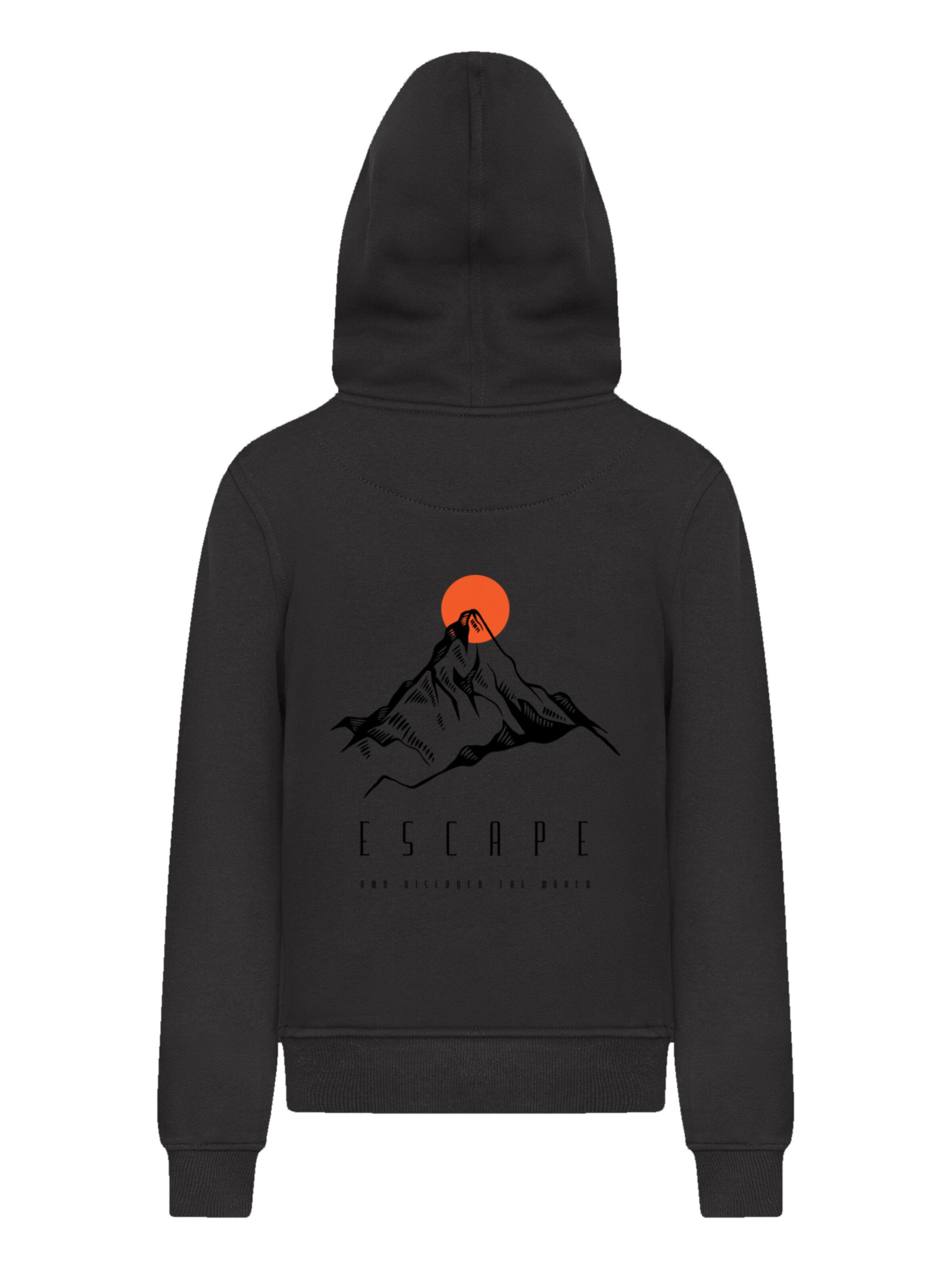 F4NT4STIC Sweater 'Escape Discover the World Mountain' in Black: front