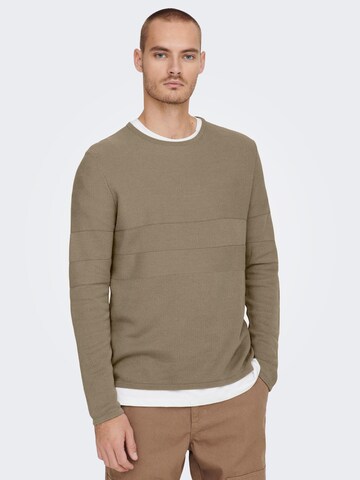 Only & Sons Sweater 'NIKO' in Beige