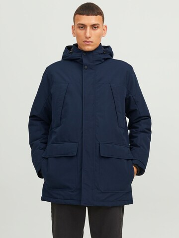 JACK & JONES Winter Parka in Blue: front