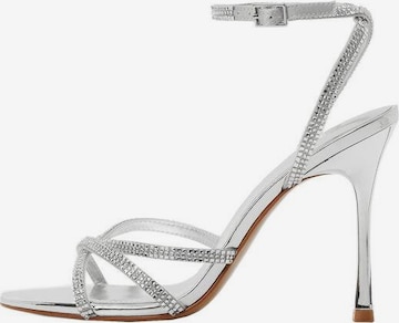 MANGO Strap Sandals 'Fefa' in Silver: front