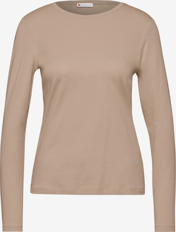 STREET ONE Basic Shirt in Braun: Vorderseite