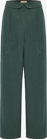 Funky Buddha Kalhoty se sklady v pase – zelená: přední strana