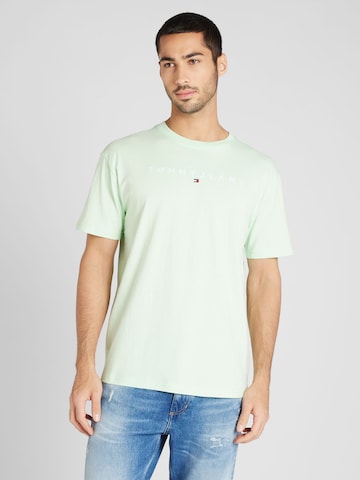 T-Shirt Tommy Jeans en vert : devant