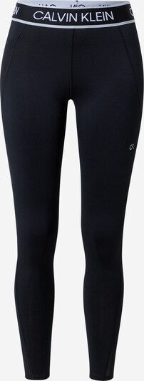 Pantaloni sport Calvin Klein Performance pe negru / alb, Vizualizare produs