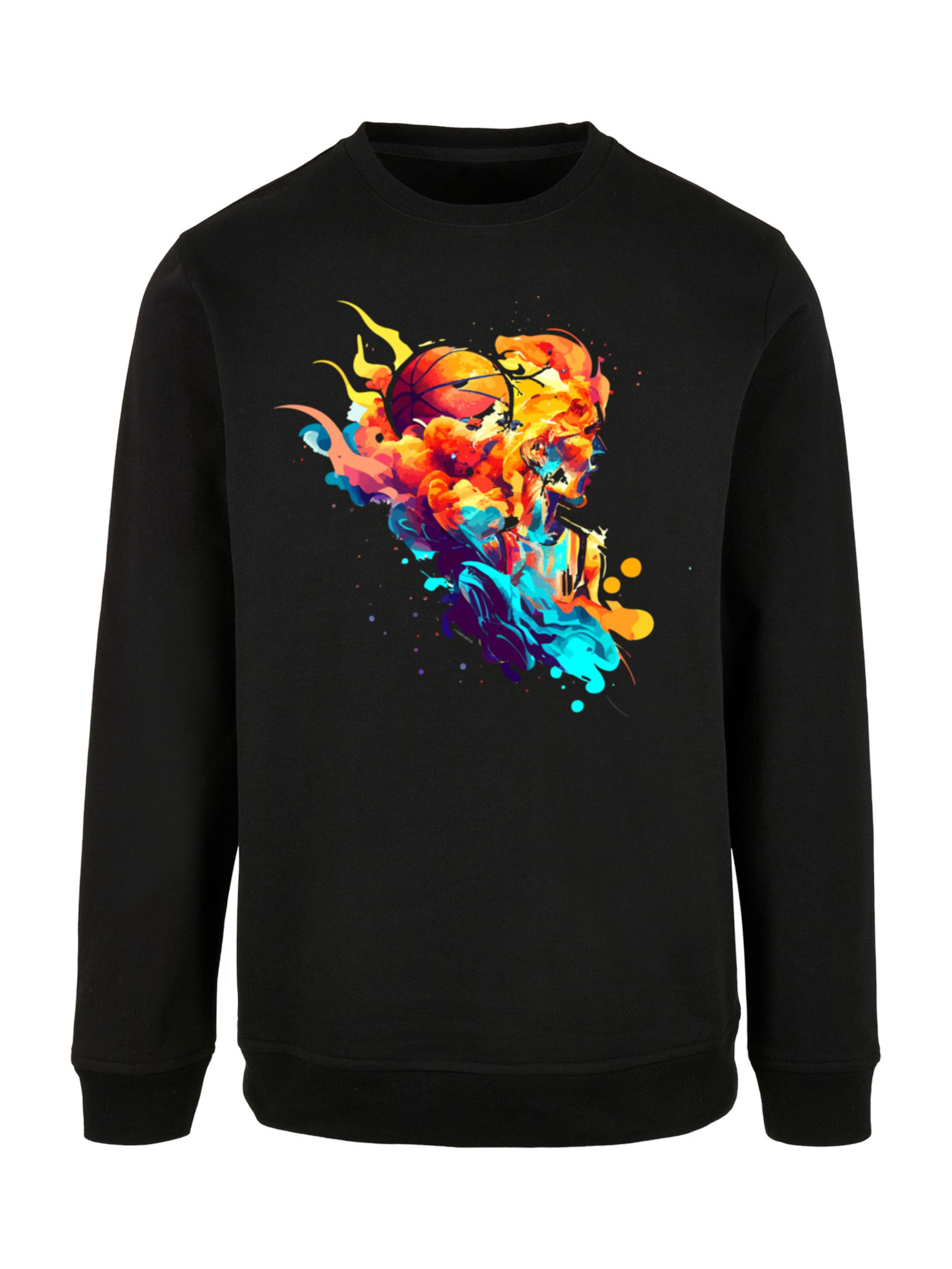 F4NT4STIC Sweatshirt 'Basketball Sports Collection - Abstract player' in Schwarz: Vorderseite