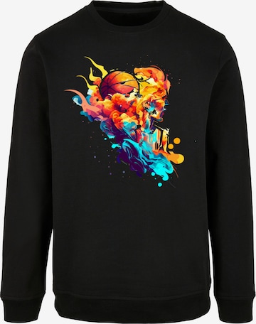 F4NT4STIC Sweatshirt 'Basketball Sports Collection - Abstract player' in Zwart: voorkant