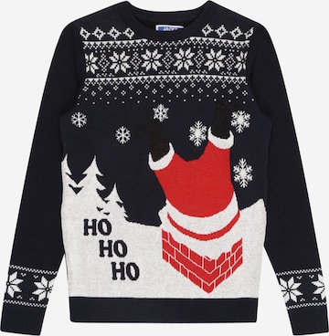 Jack & Jones Junior Sweater 'REXMAS' in Blue: front