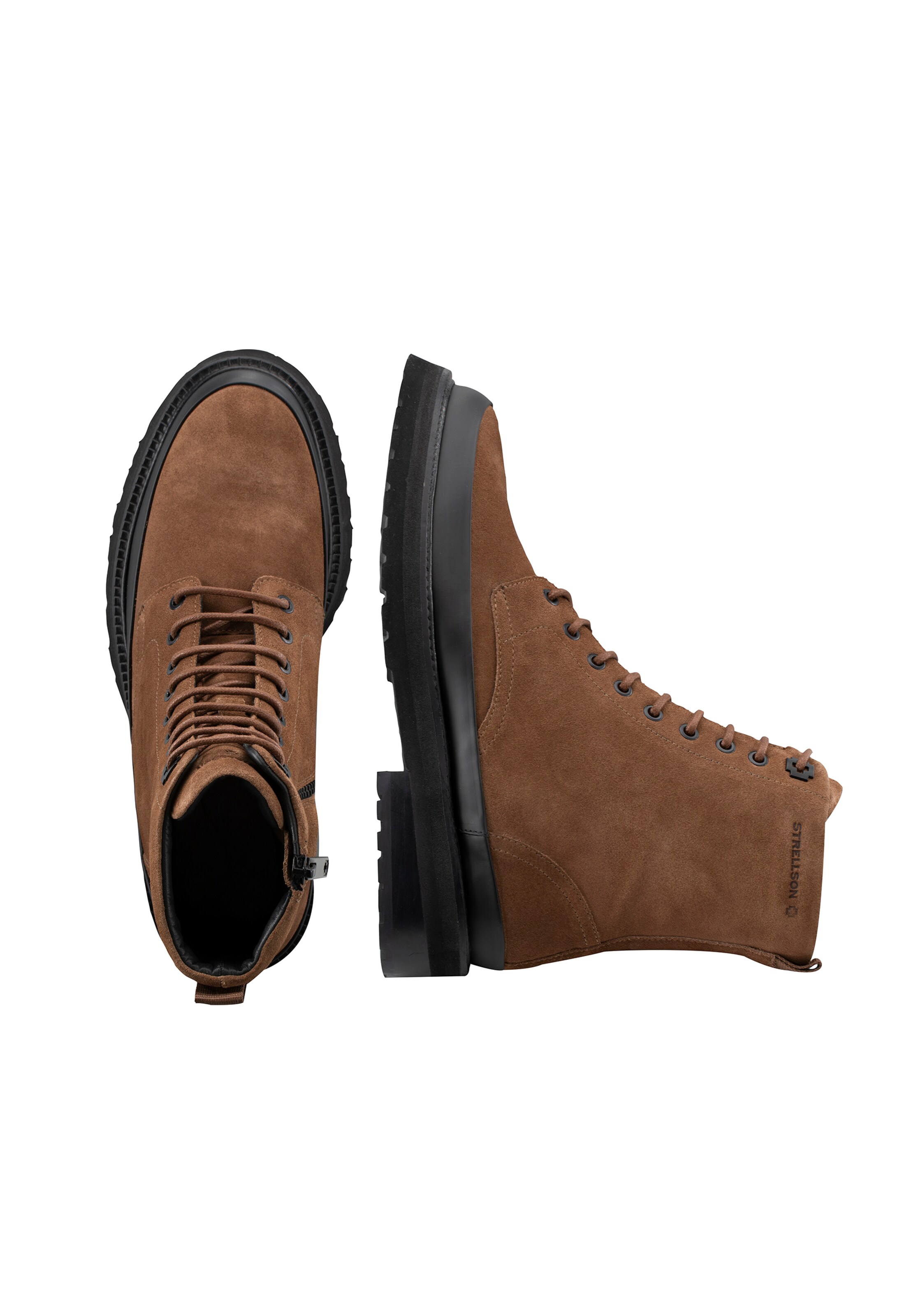 STRELLSON Lace-up boots 'Epsom Nimonico' in Brown