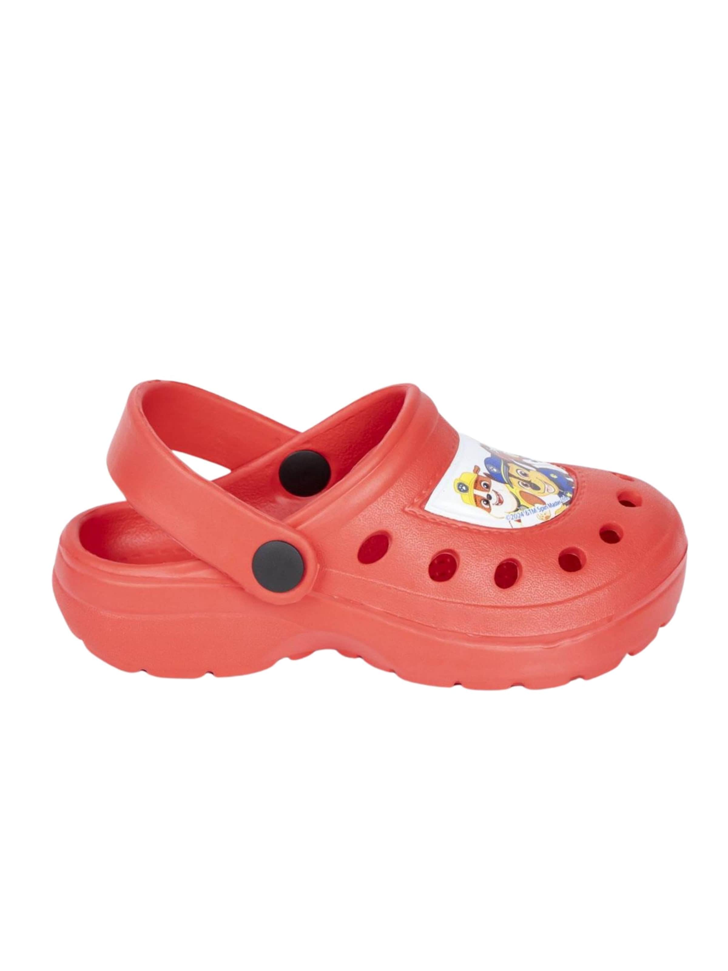DISNEY Beach & Pool Shoes 'Clogs Paw' in Red: front