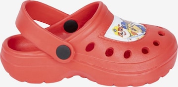 DISNEY Beach & Pool Shoes 'Clogs Paw' in Red: front