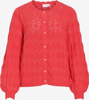 VILA Knit Cardigan 'VILowen' in Red: front