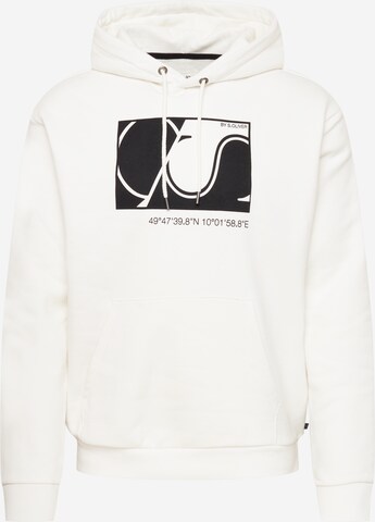 Sweat-shirt QS en blanc : devant