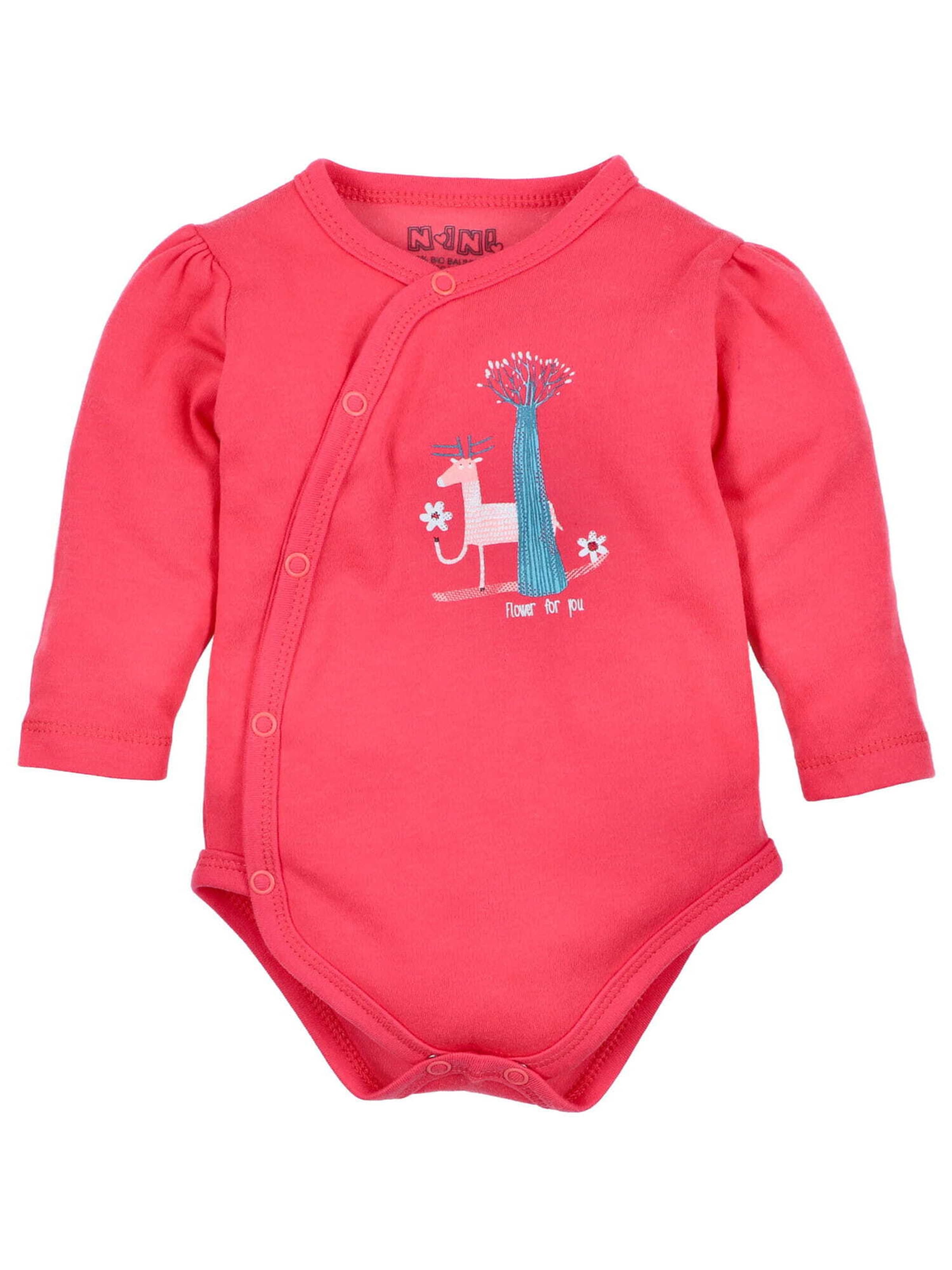 NINI Rompertje/body 'Wald' in Roze: voorkant