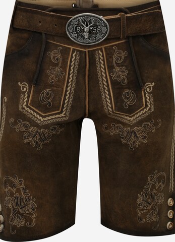 Regular Pantalon folklorique 'Herakles' Krüger Buam en marron : devant