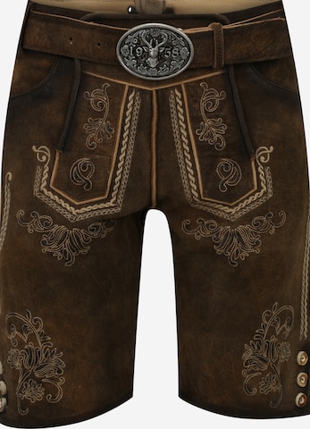 Krüger Buam Regular Traditional Pants 'Herakles' in Brown: front