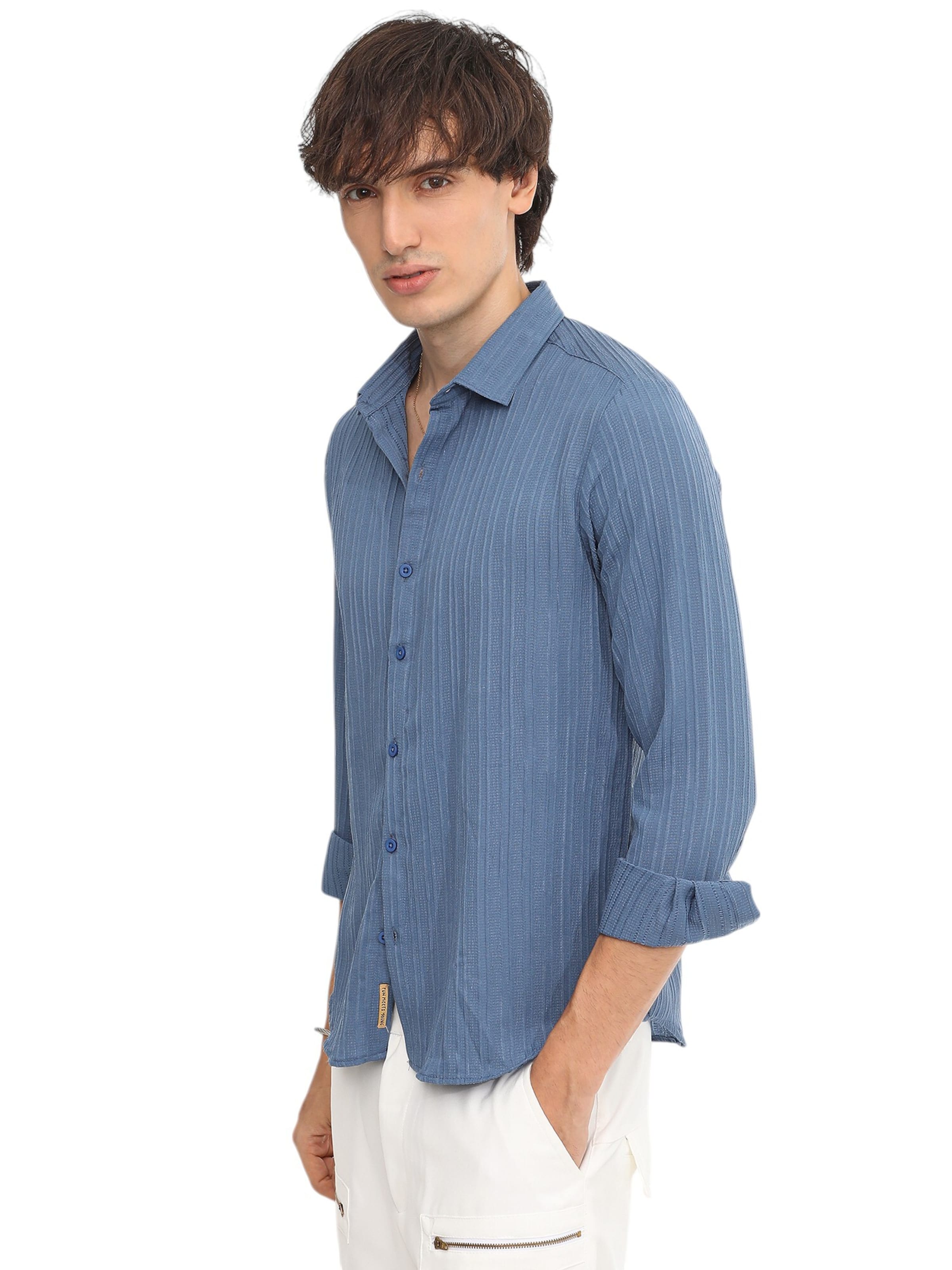 Campus Sutra Regular fit Button Up Shirt 'Thelma' in Blue