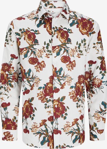 JACK & JONES Comfort fit Overhemd 'Nordic Flores' in Wit: voorkant