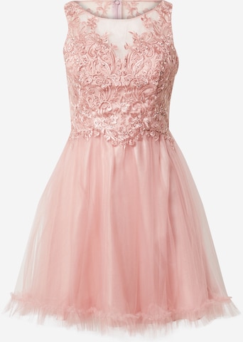 Robe de cocktail Laona en rose : devant