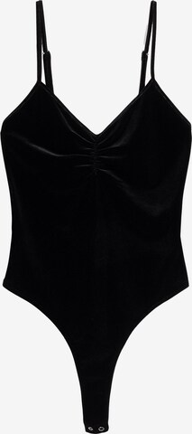 Tricou body de la Bershka pe negru: față