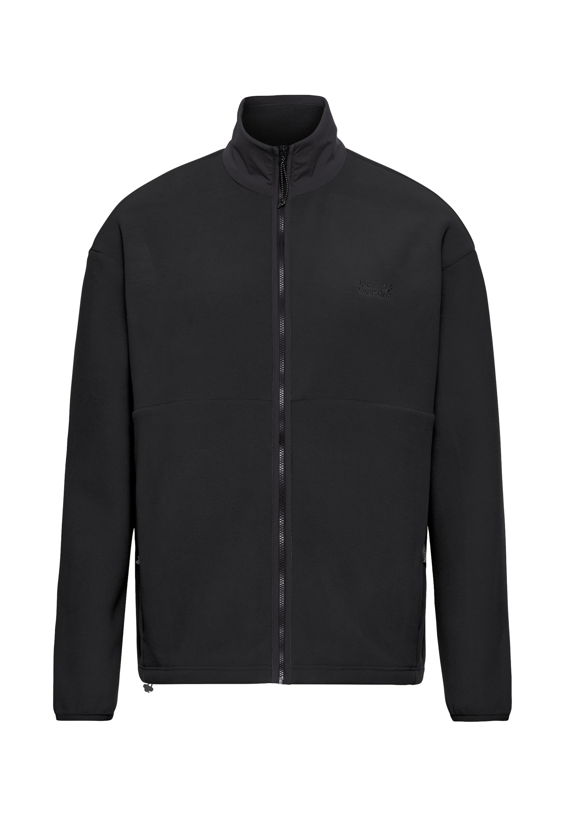 JACK WOLFSKIN Athletic Fleece Jacket 'SUMETRO FZ' in Black: front