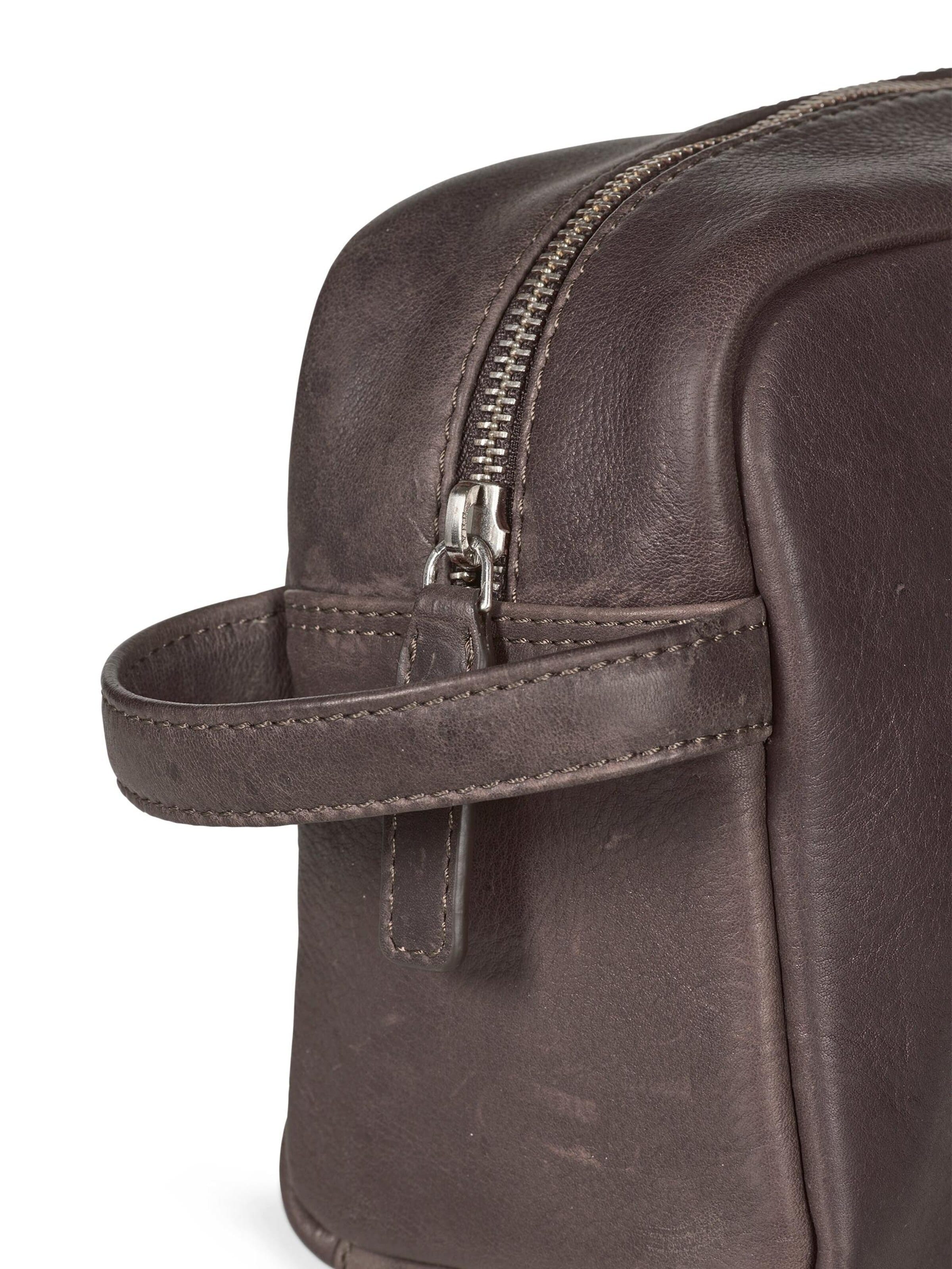 Howard London Toilettas 'Howard Washbag Easton Dark Brown' in Bruin