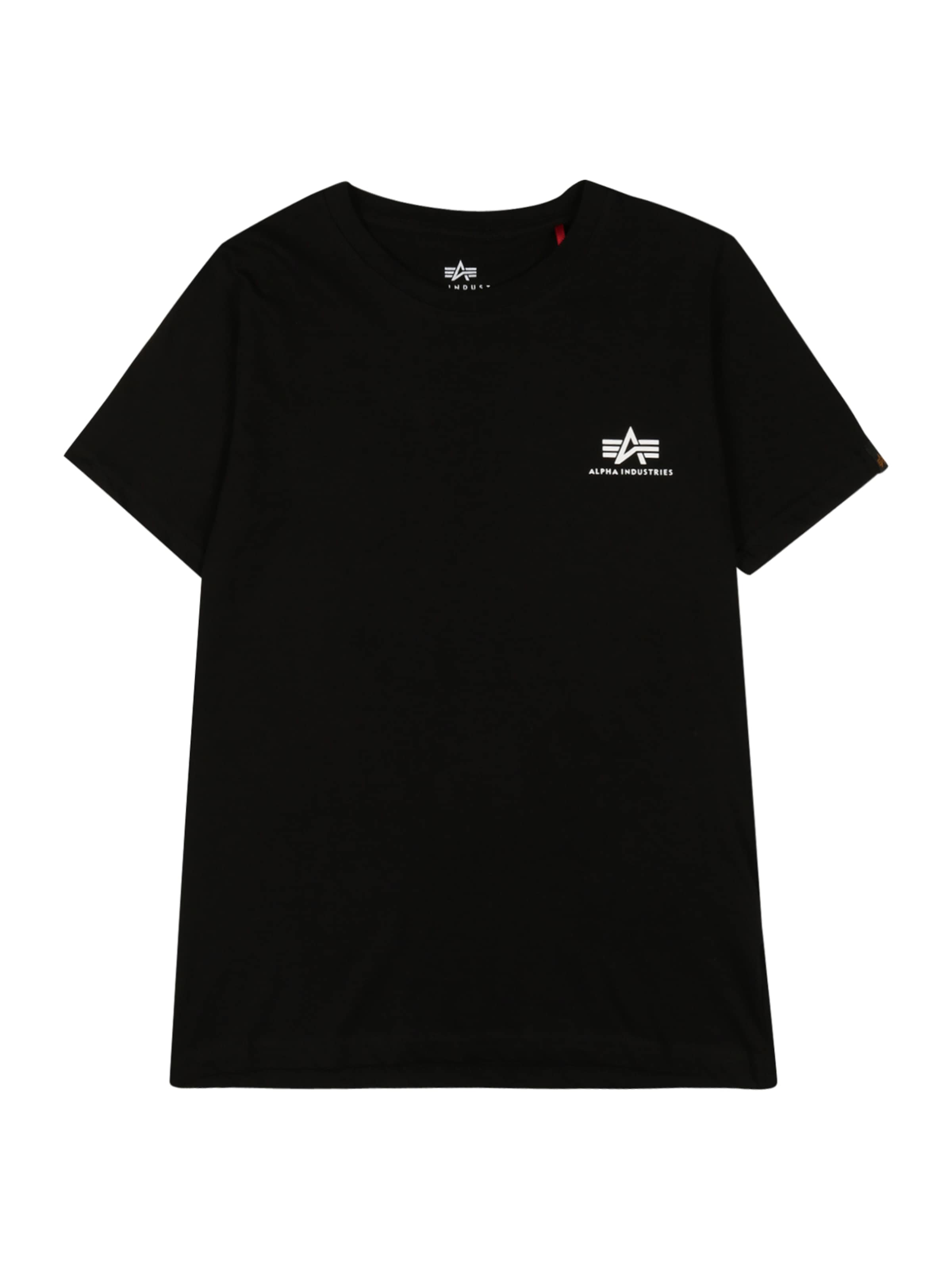 ALPHA INDUSTRIES Tričko - Čierna: predná strana