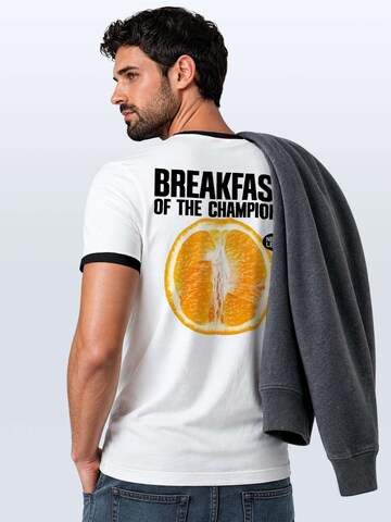 Neverless Shirt 'Breakfast of the Champions' in White