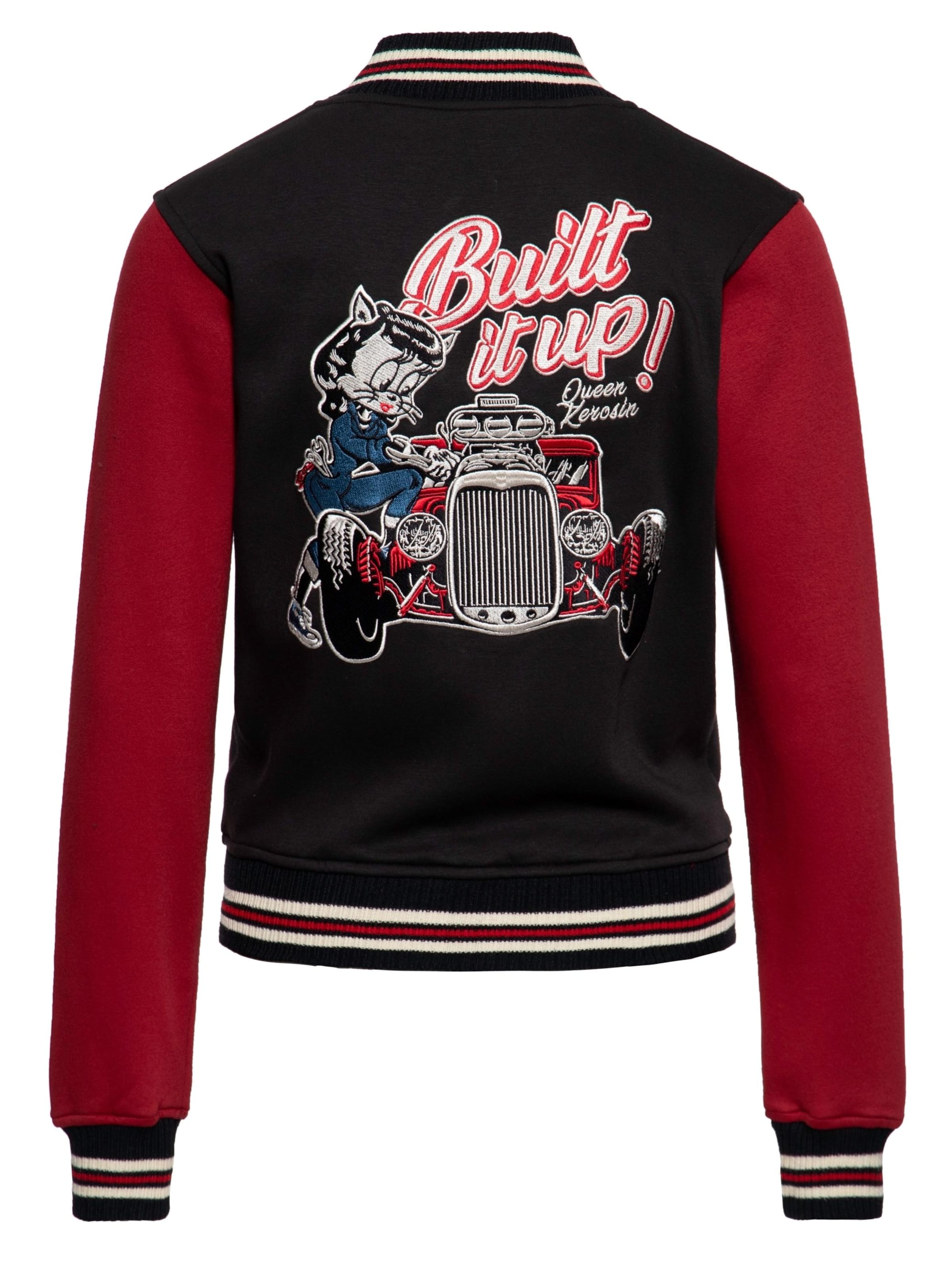 Queen Kerosin Sweatjacke 'Built it up!' in Lila