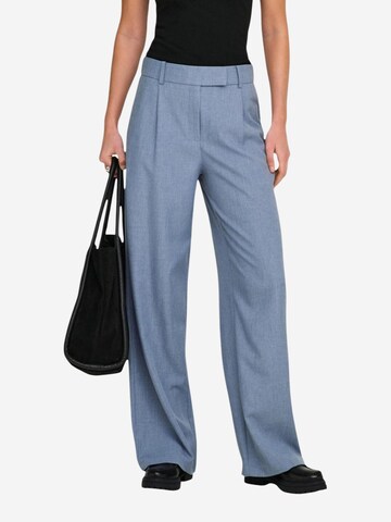 Wide leg Pantaloni con piega frontale 'Onllinda Hw Str Mel Pants Tlr Noos 15336761' di ONLY in blu