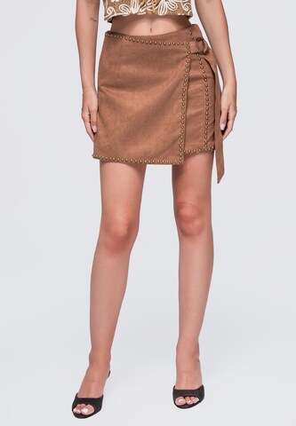 Ombre Rok in Bruin: voorkant
